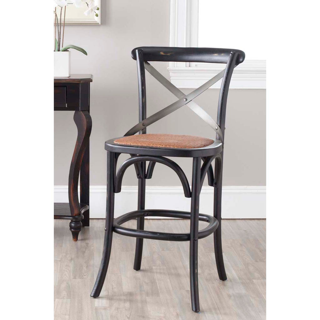 Safavieh Eleanr X Back Counter Stool - Black