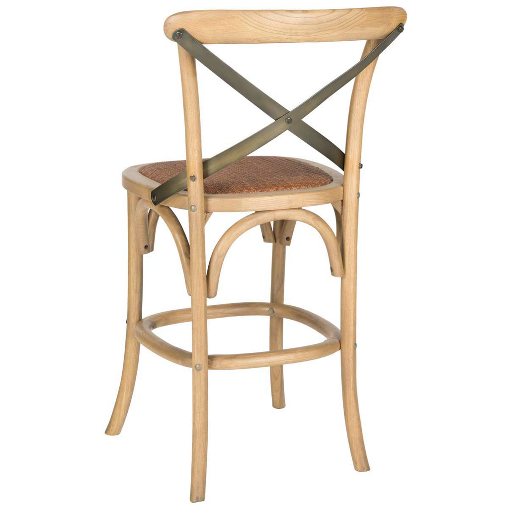 Safavieh Eleanor X Back Counter Stool - Weathered Oak