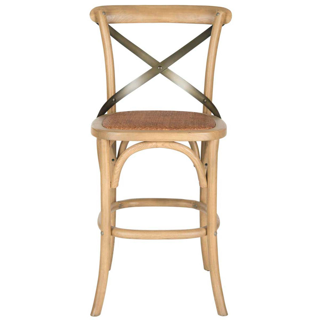 Safavieh Eleanor X Back Counter Stool - Weathered Oak