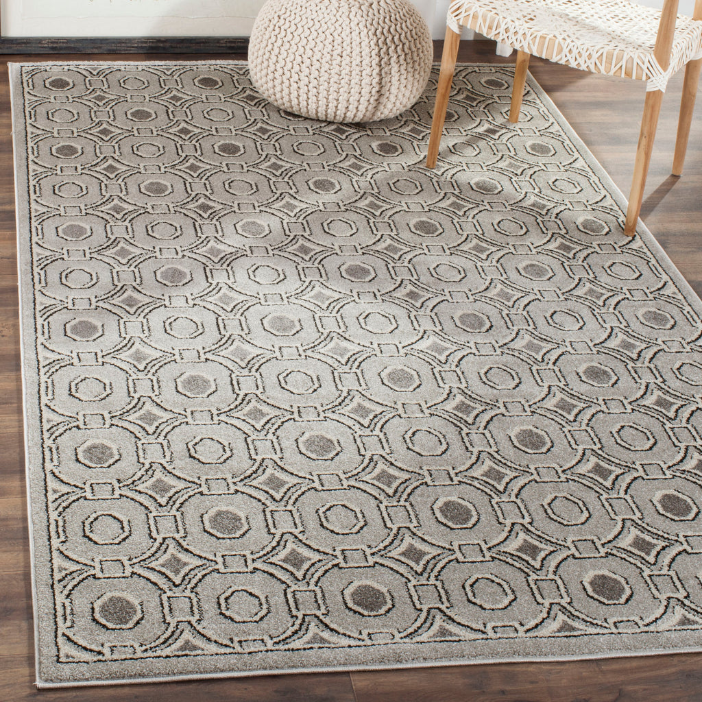 Geometric Area Rug, AMTB431B, 160 X 230 cm in Light Grey / Ivory