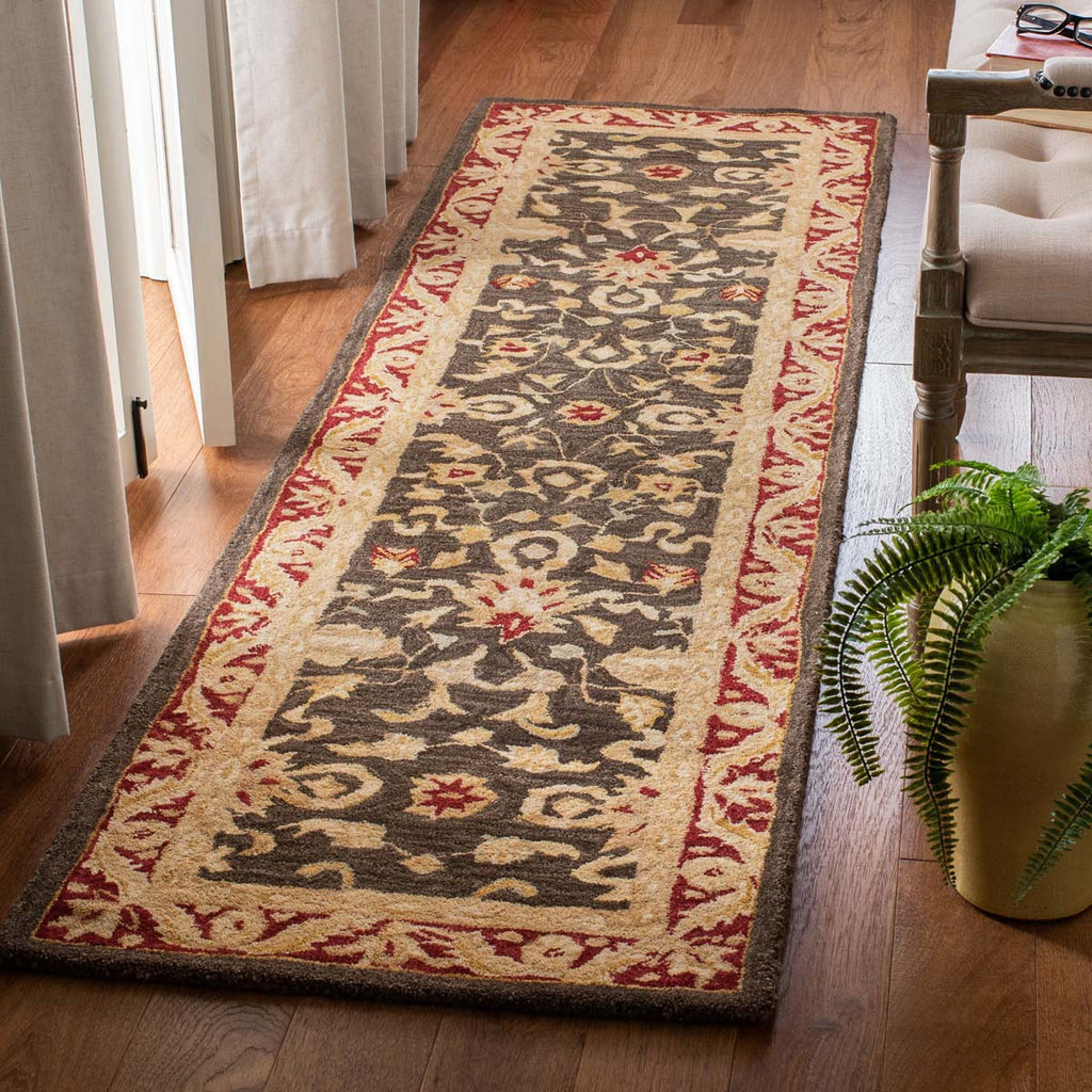 Safavieh Anatolia Rug Collection AN548B - Charcoal / Red