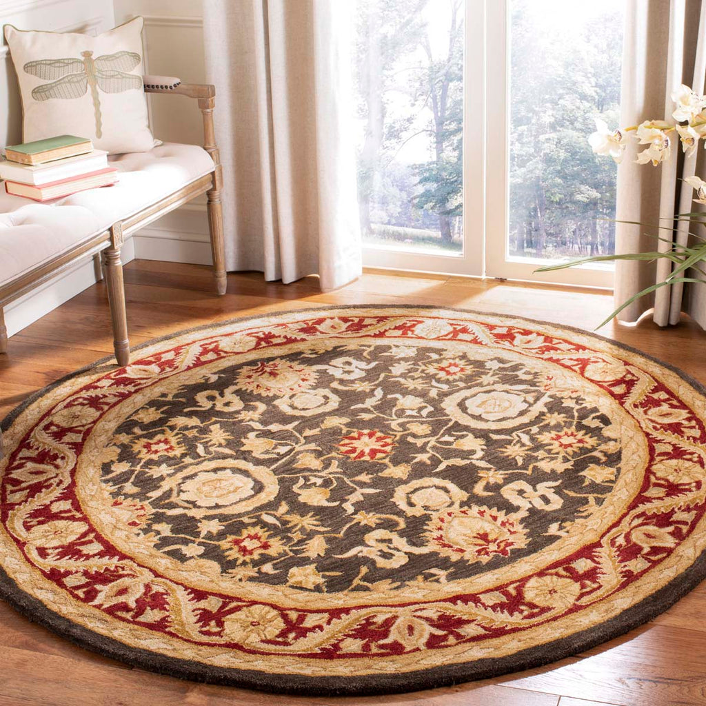 Safavieh Anatolia Rug Collection AN548B - Charcoal / Red