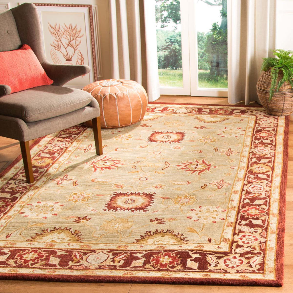 Safavieh Anatolia Rug Collection AN556A - Sage / Burgundy