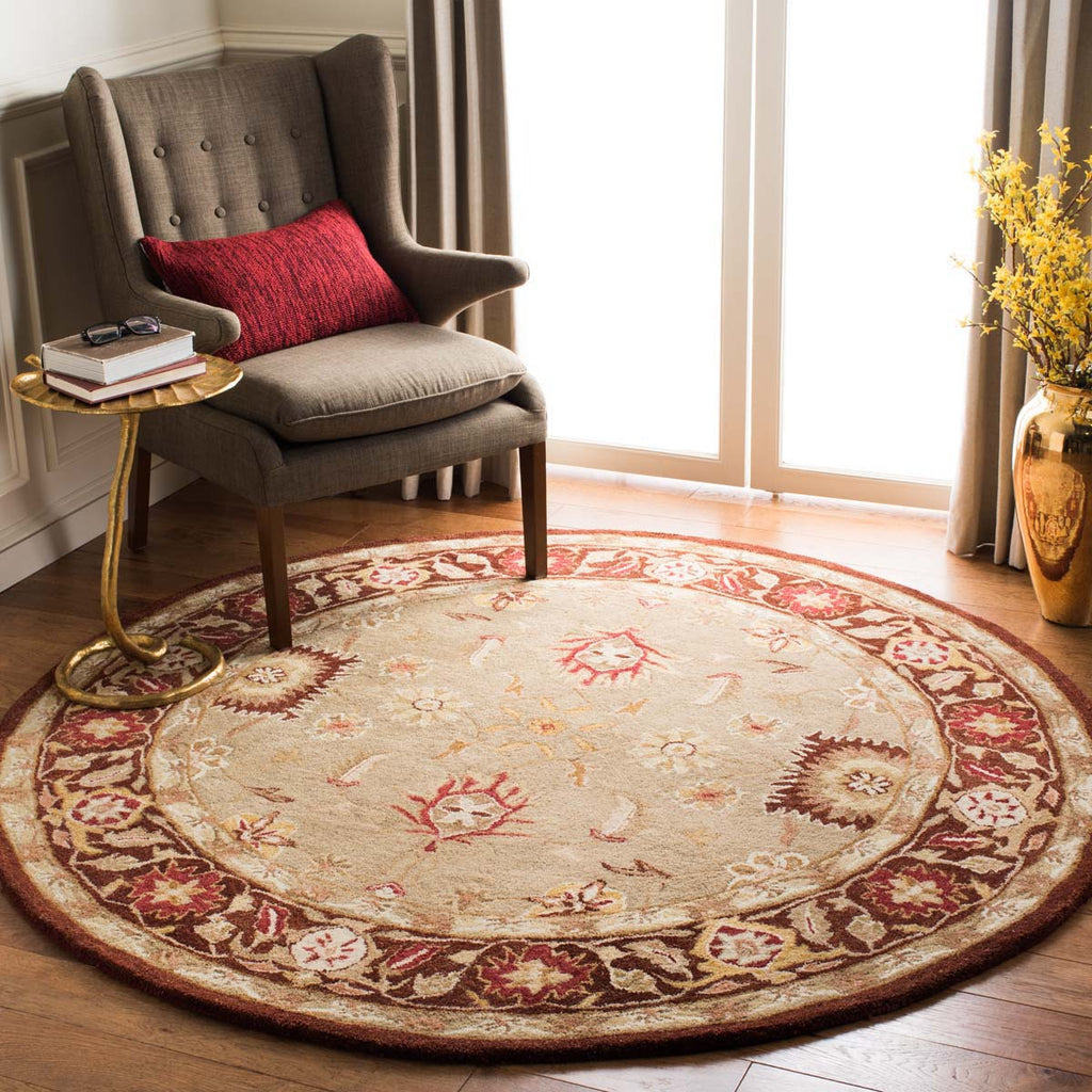 Safavieh Anatolia Rug Collection AN556A - Sage / Burgundy