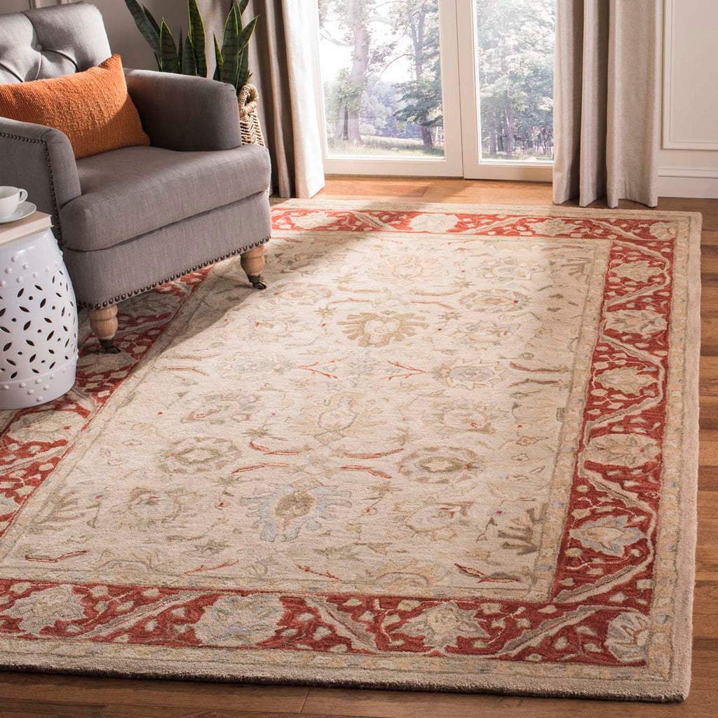 Safavieh Anatolia Rug Collection AN569A - Taupe / Red