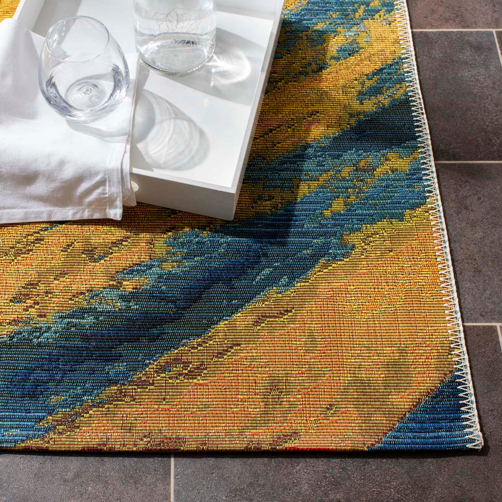 Safavieh Barbados 500 Rug Collection BAR510M - Blue / Gold