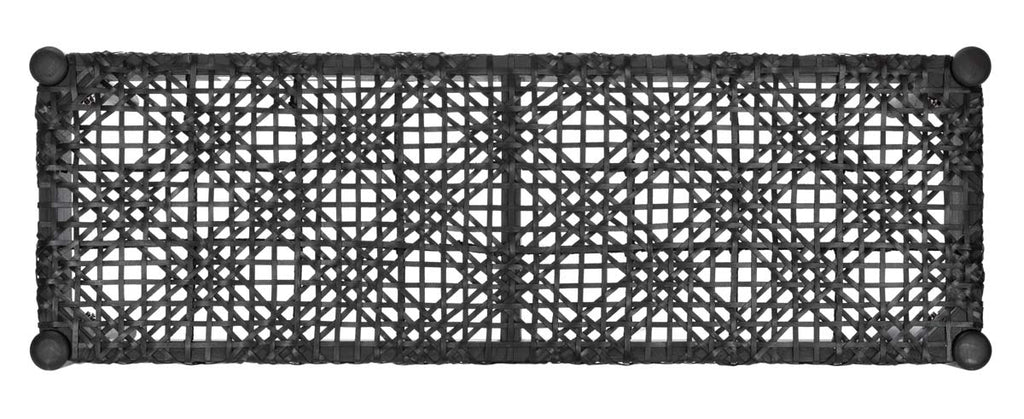 Safavieh Bandelier Leather Weave Bench - Black/Black Leather