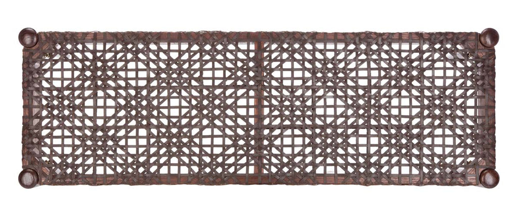 Safavieh Bandelier Leather Weave Bench - Brown/Brown Leather