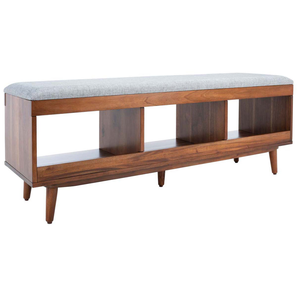 Safavieh Cricket Open Shelf Bench - Grey / Natural Acacia