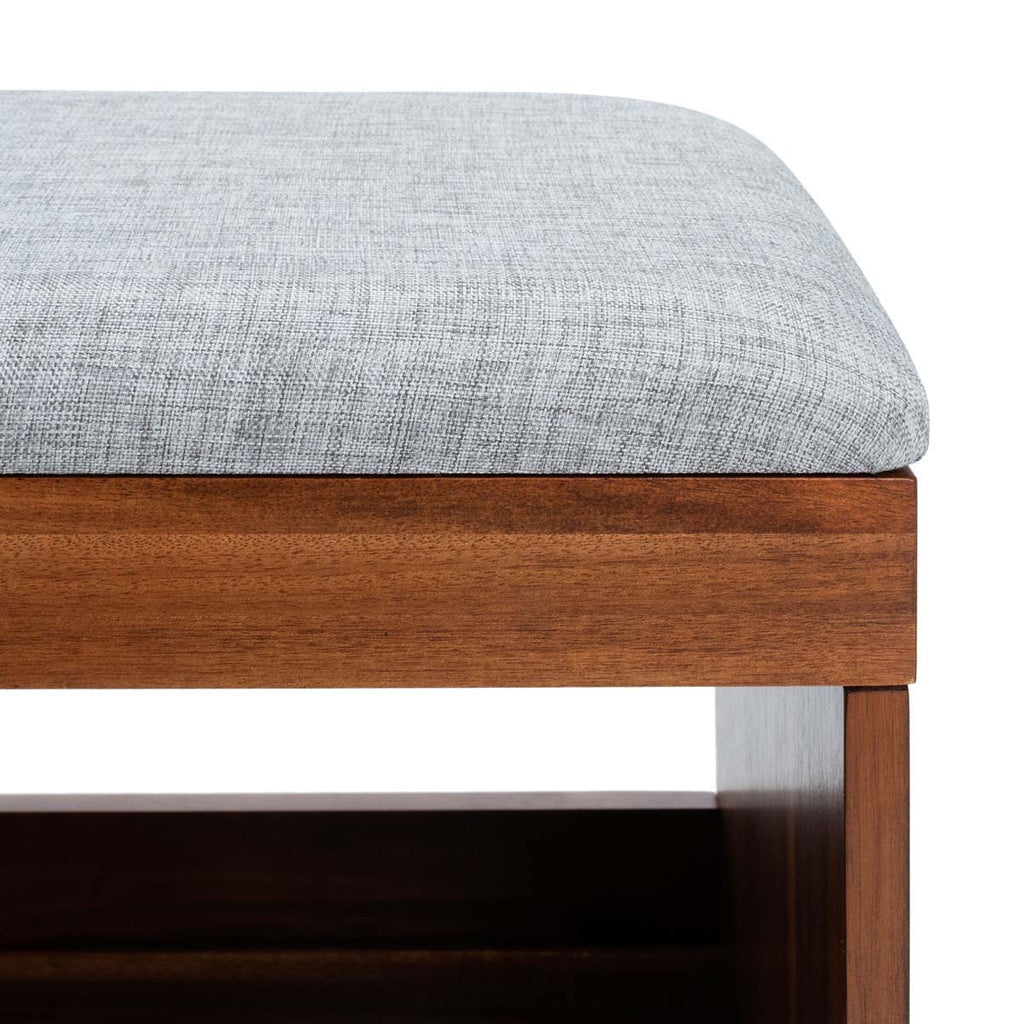 Safavieh Cricket Open Shelf Bench - Grey / Natural Acacia