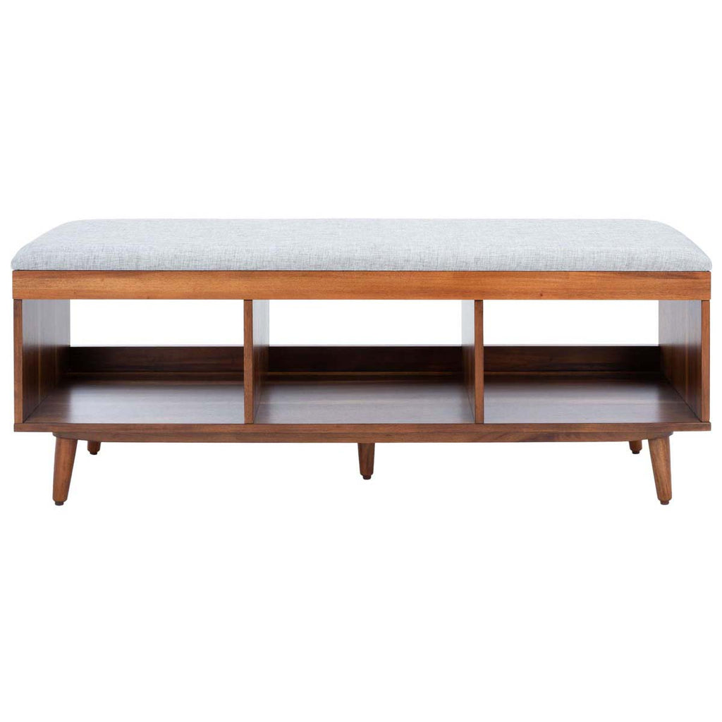 Safavieh Cricket Open Shelf Bench - Grey / Natural Acacia