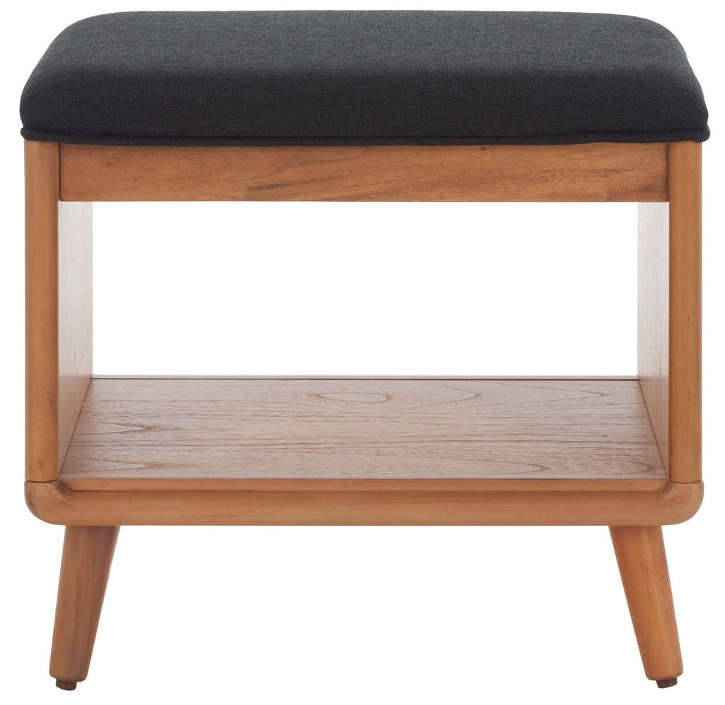 Safavieh  Solo Open Shelf Bench W/ Cushion - Black / Natural