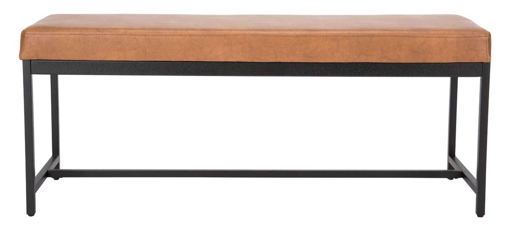 Safavieh Chase Faux Leather Bench - Brown Pu/Black