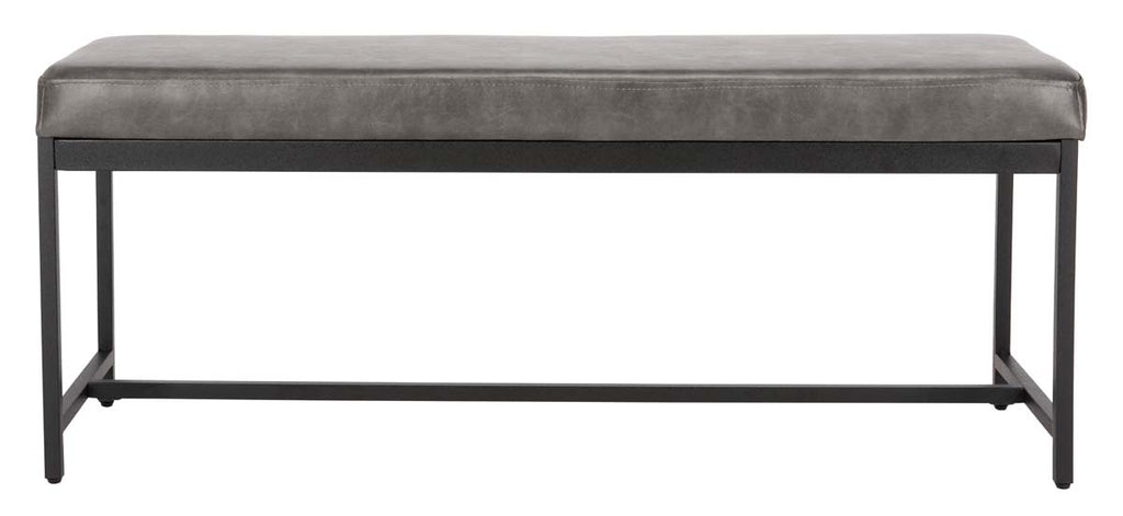Safavieh Chase Faux Leather Bench - Grey Pu/Black