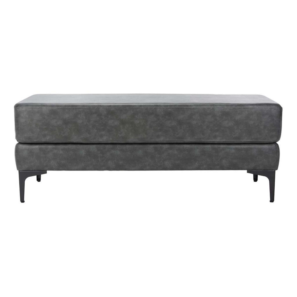 Safavieh Elise Rectangular Bench - Grey Pu/Black