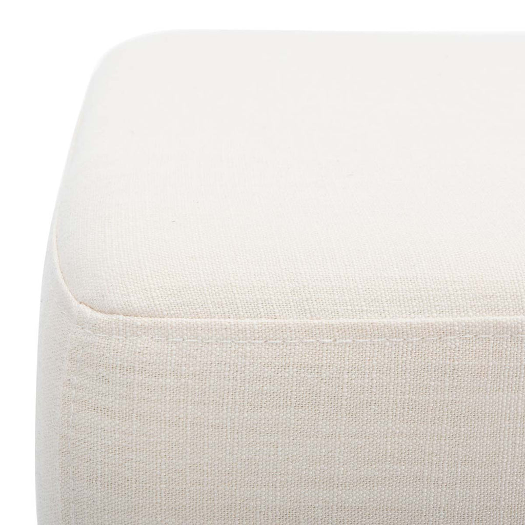 Safavieh Elise Rectangular Bench - Cream Linen/Black