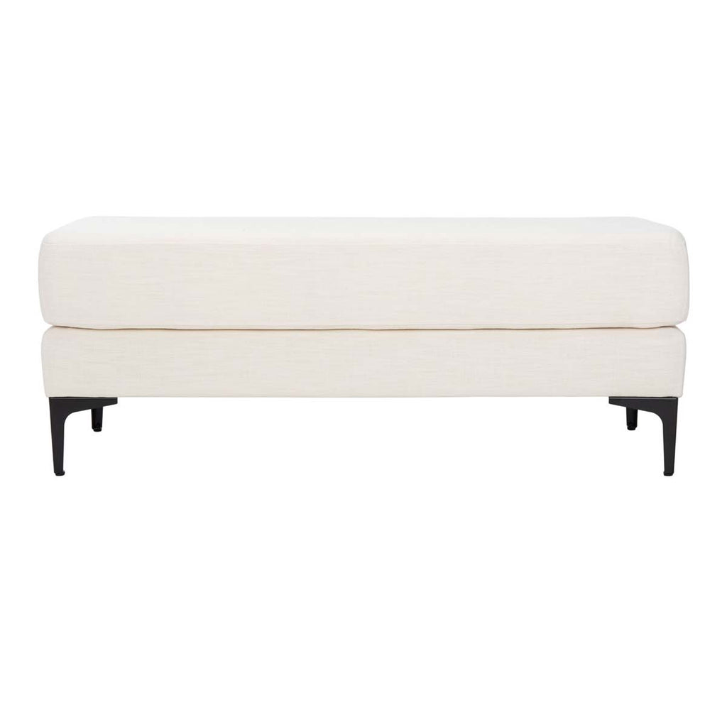 Safavieh Elise Rectangular Bench - Cream Linen/Black