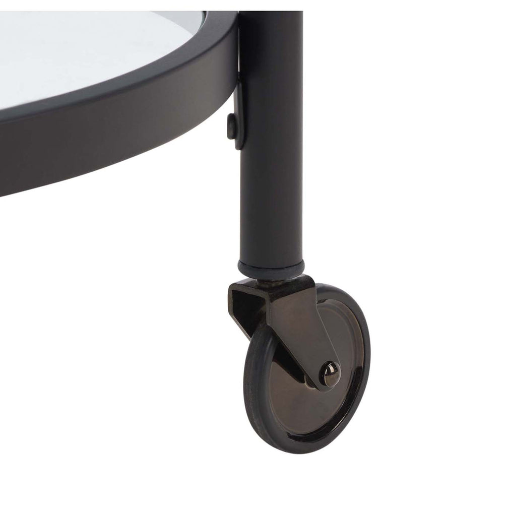Safavieh Sienna 2 Tier Round Bar Cart - Matte / Black