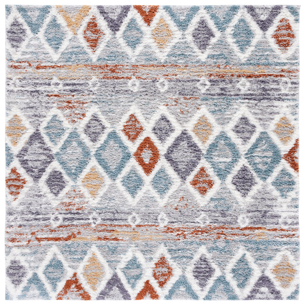 Safavieh Berber Shag Collection, BER585A - Blue Rust / Ivory