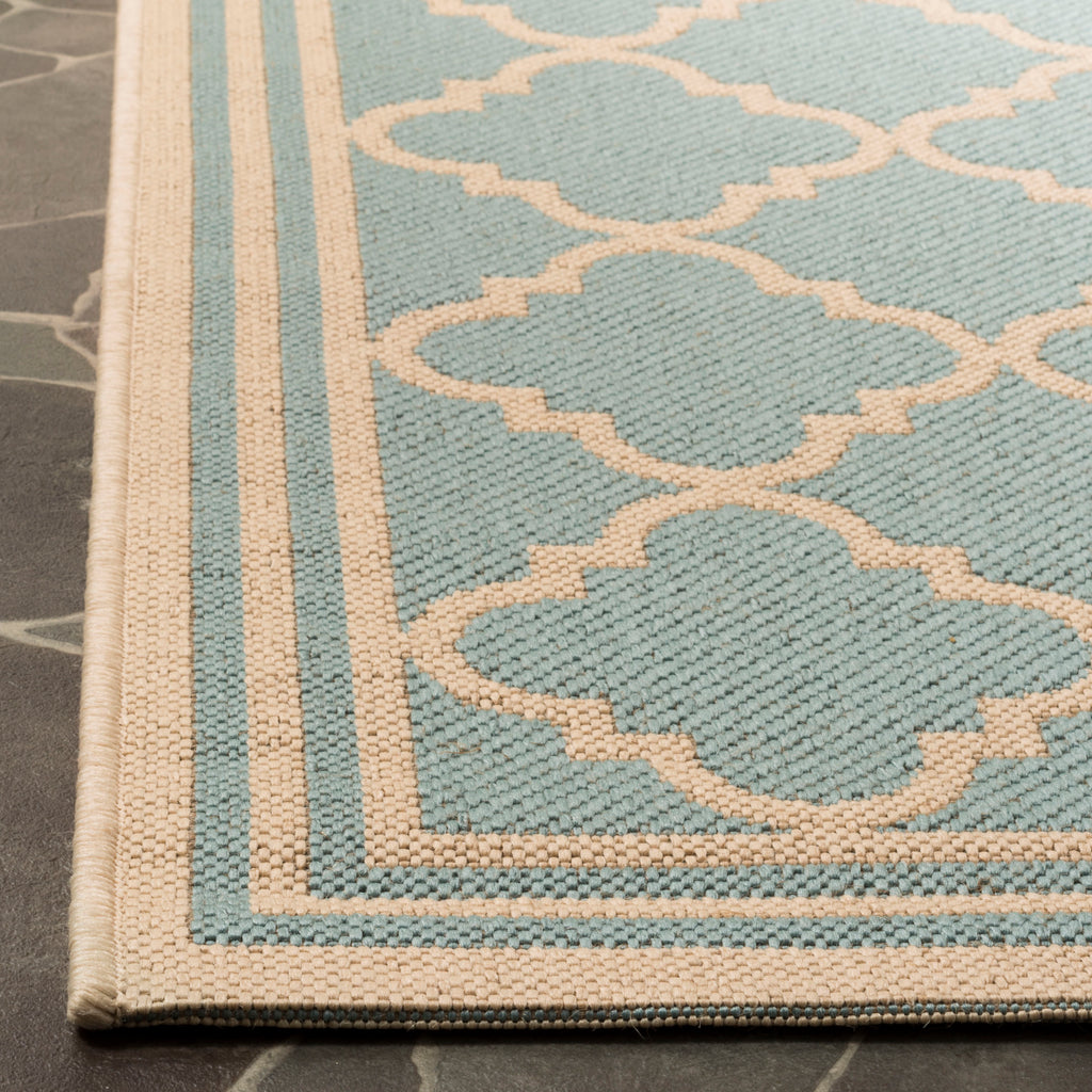 Safavieh Beach House Rug Collection BHS121K - Aqua / Cream