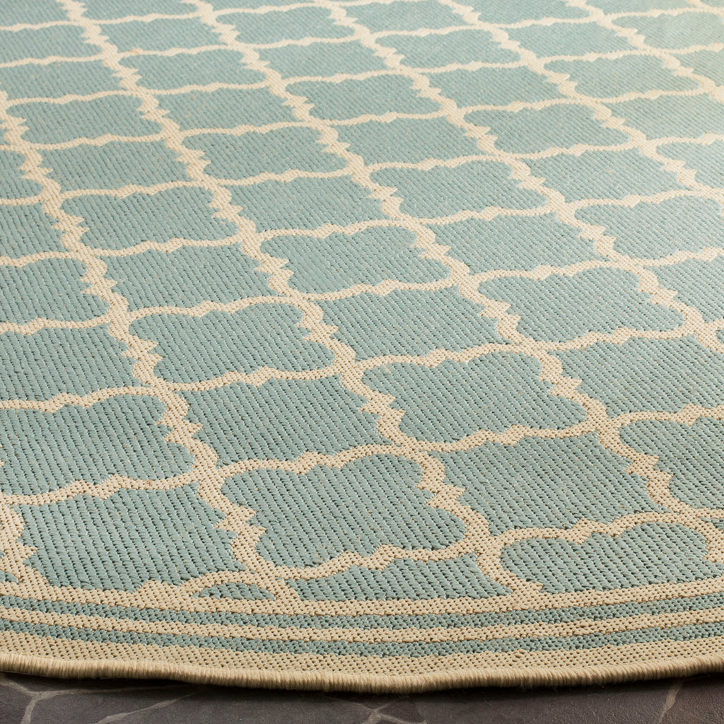 Safavieh Beach House Rug Collection BHS121K - Aqua / Cream