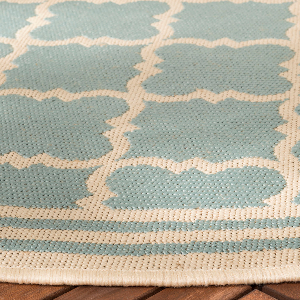 Safavieh Beach House Rug Collection BHS121K - Aqua / Cream