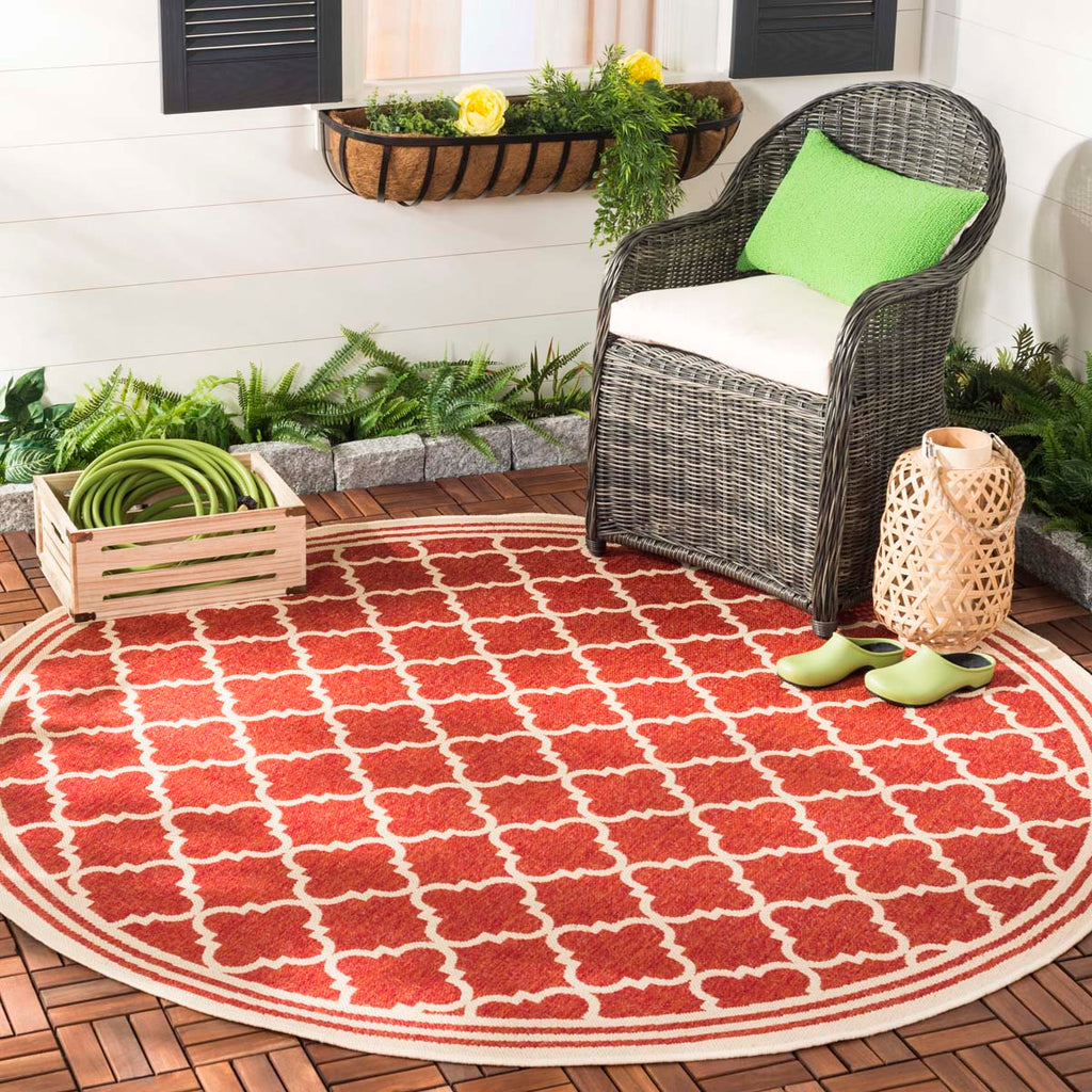 Safavieh Beach House Rug Collection BHS121Q - Red / Creme