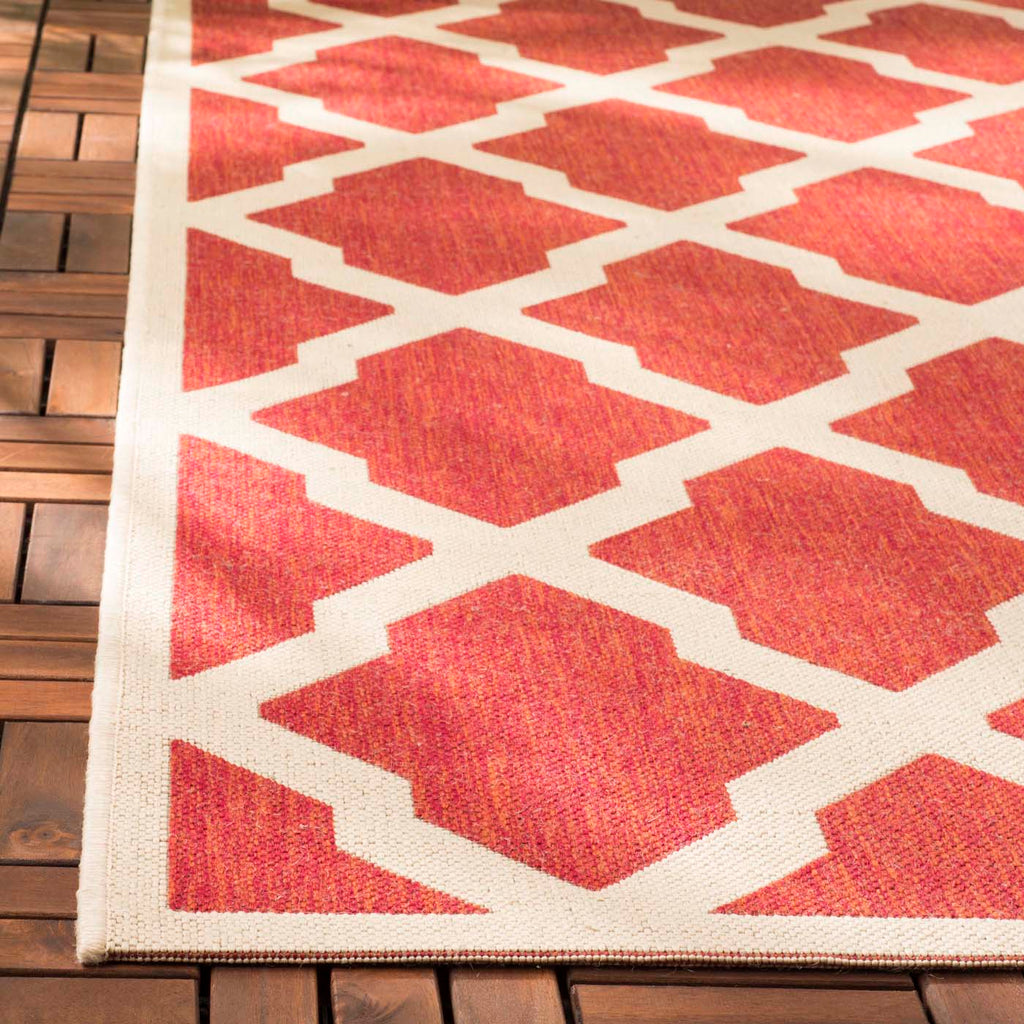 Safavieh Beach House Rug Collection: BHS122Q - Red / Creme