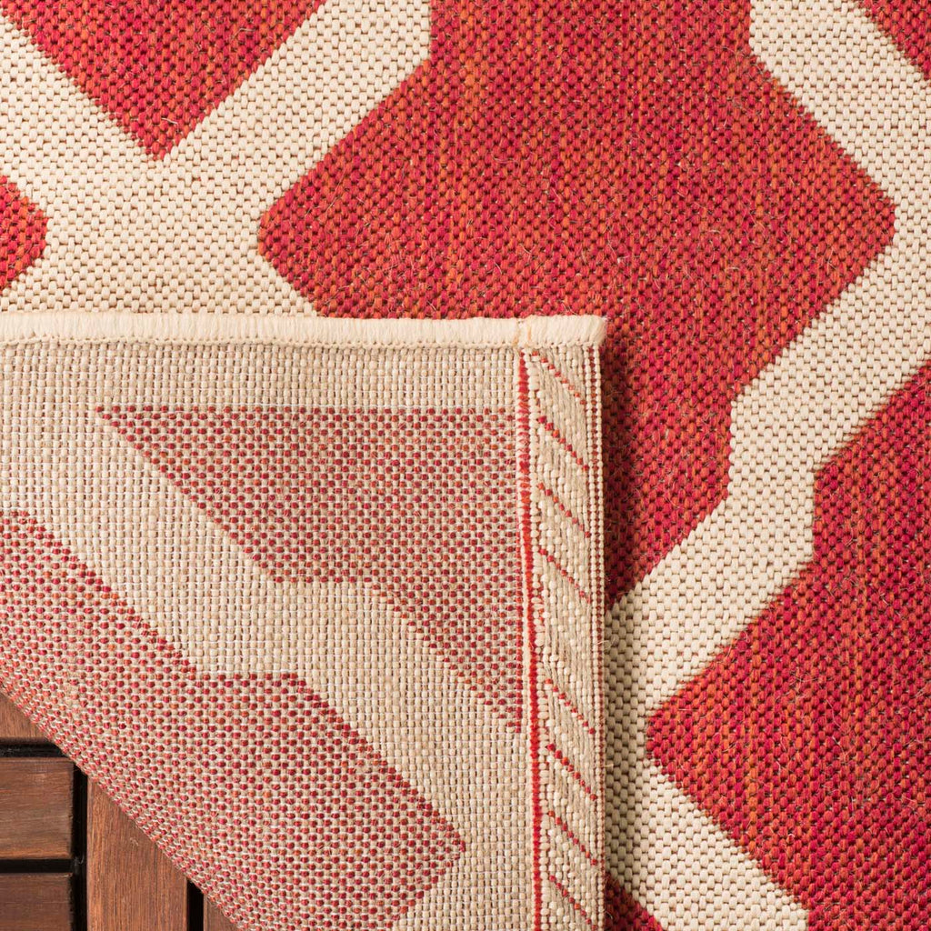 Safavieh Beach House Rug Collection: BHS122Q - Red / Creme