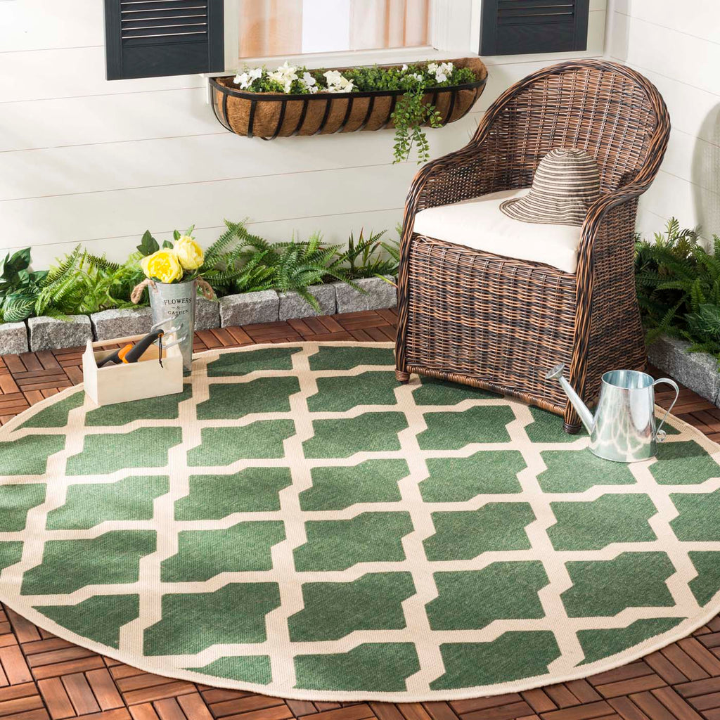 Safavieh Beach House Rug Collection: BHS122Y - Green / Creme