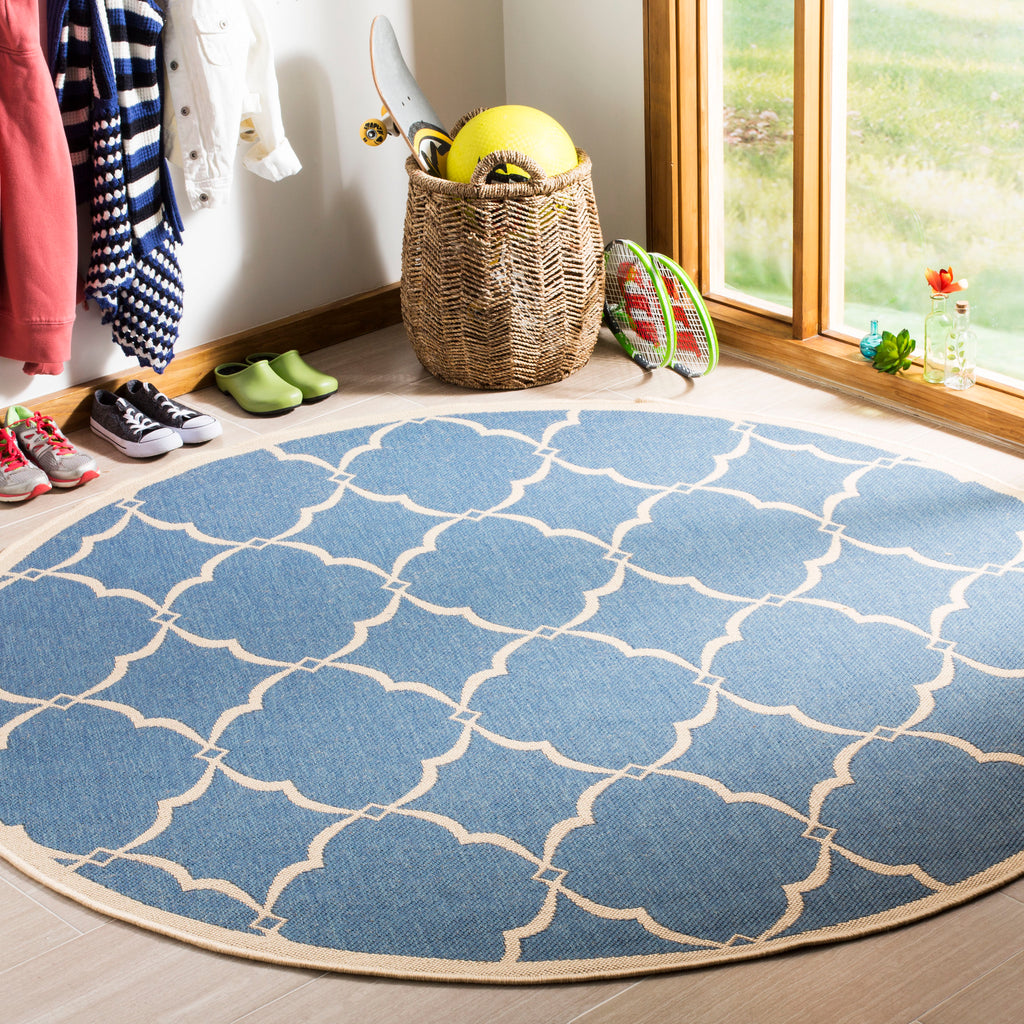 Safavieh Beach House Rug Collection BHS125M - Blue / Creme