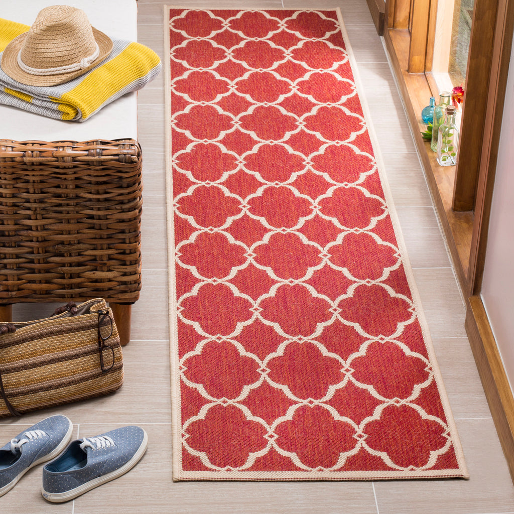 Safavieh Beach House Rug Collection BHS125Q - Red / Creme