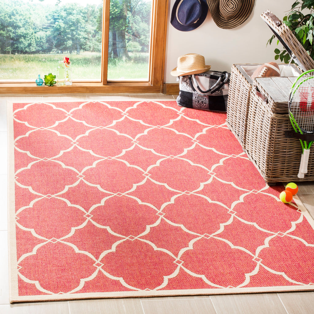 Safavieh Beach House Rug Collection BHS125Q - Red / Creme