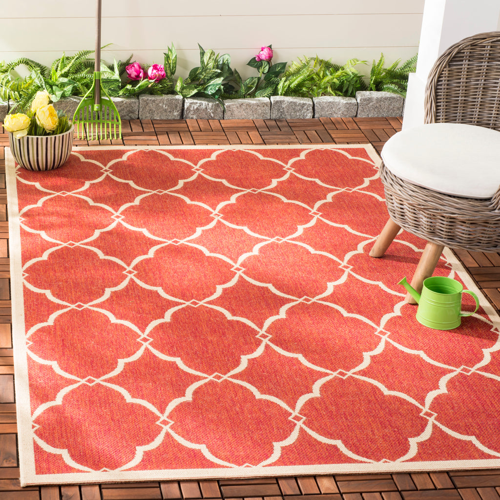 Safavieh Beach House Rug Collection BHS125Q - Red / Creme