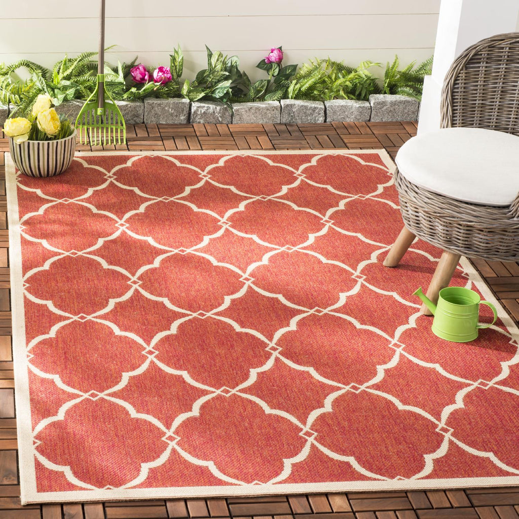 Safavieh Beach House Rug Collection BHS125Q - Red / Creme