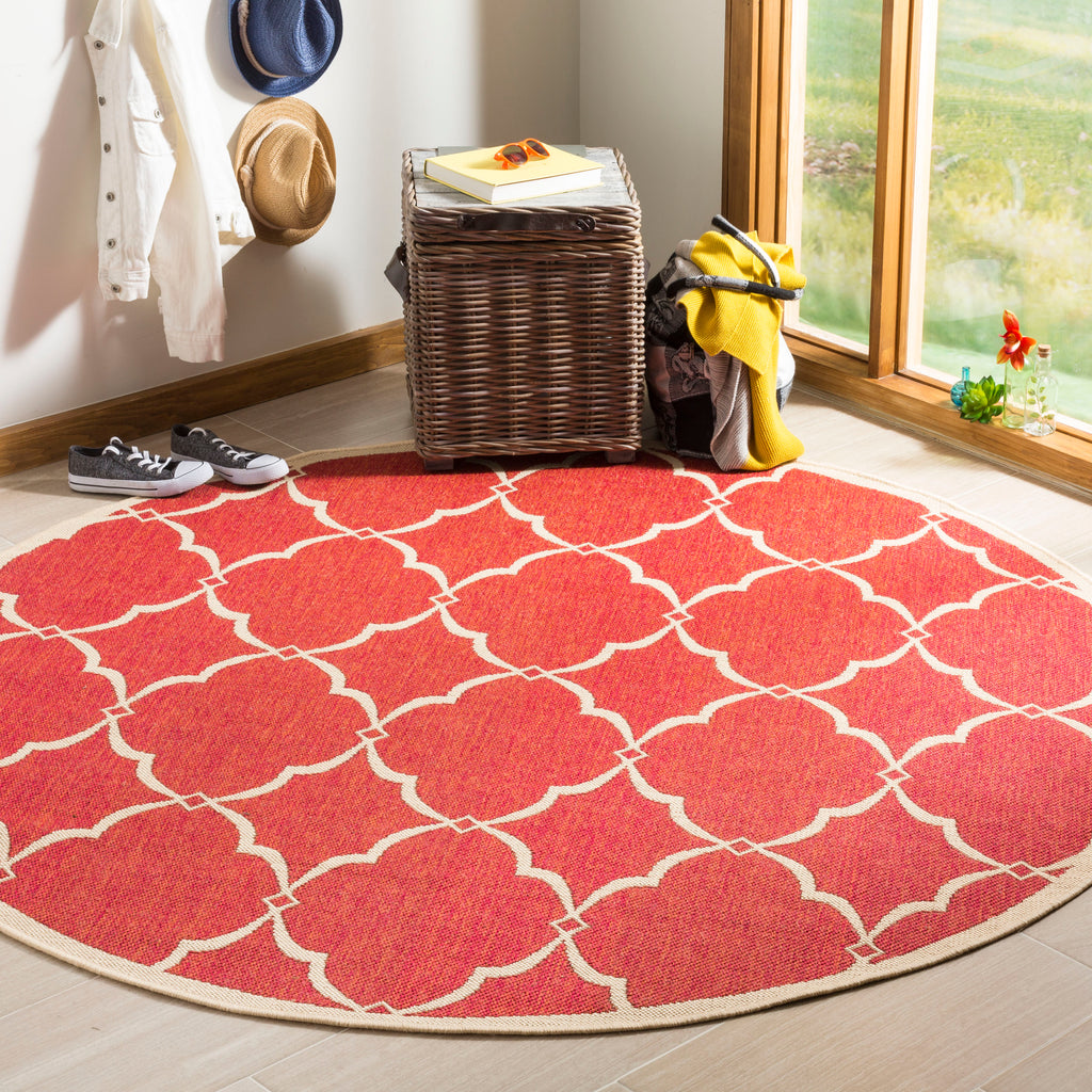 Safavieh Beach House Rug Collection BHS125Q - Red / Creme