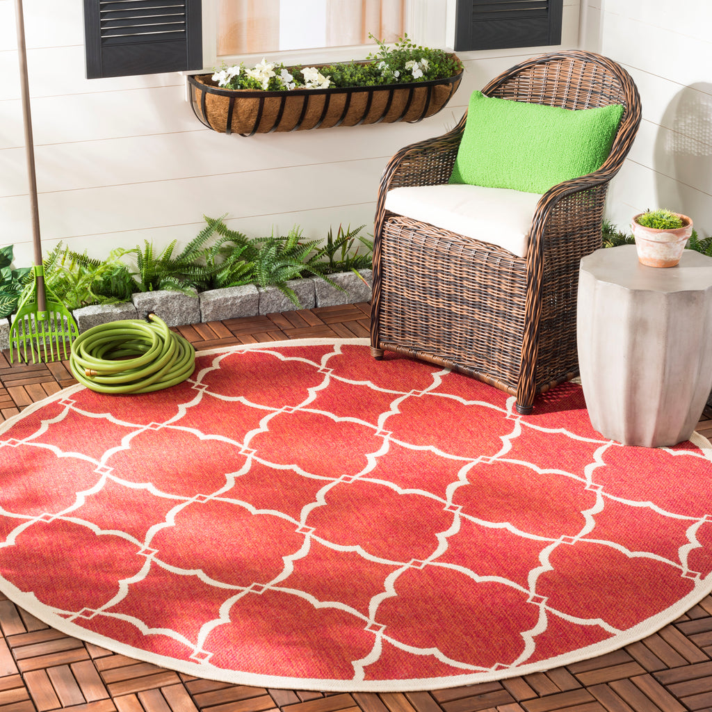 Safavieh Beach House Rug Collection BHS125Q - Red / Creme