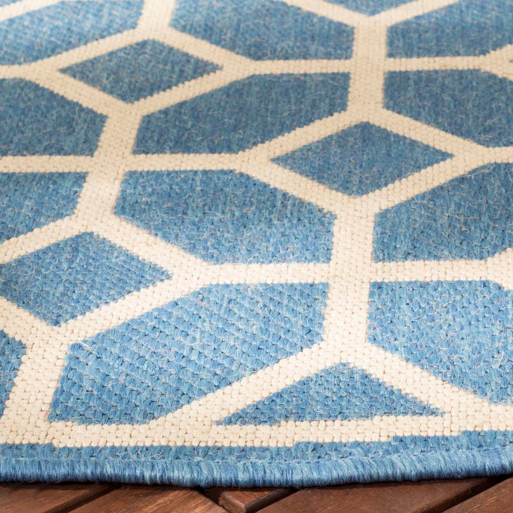 Safavieh Beach House Rug Collection: BHS127M - Blue / Creme