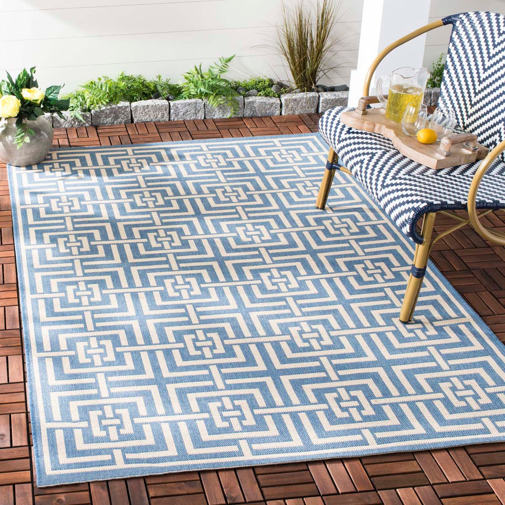 Safavieh Beach House Rug Collection BHS128M - Blue / Creme