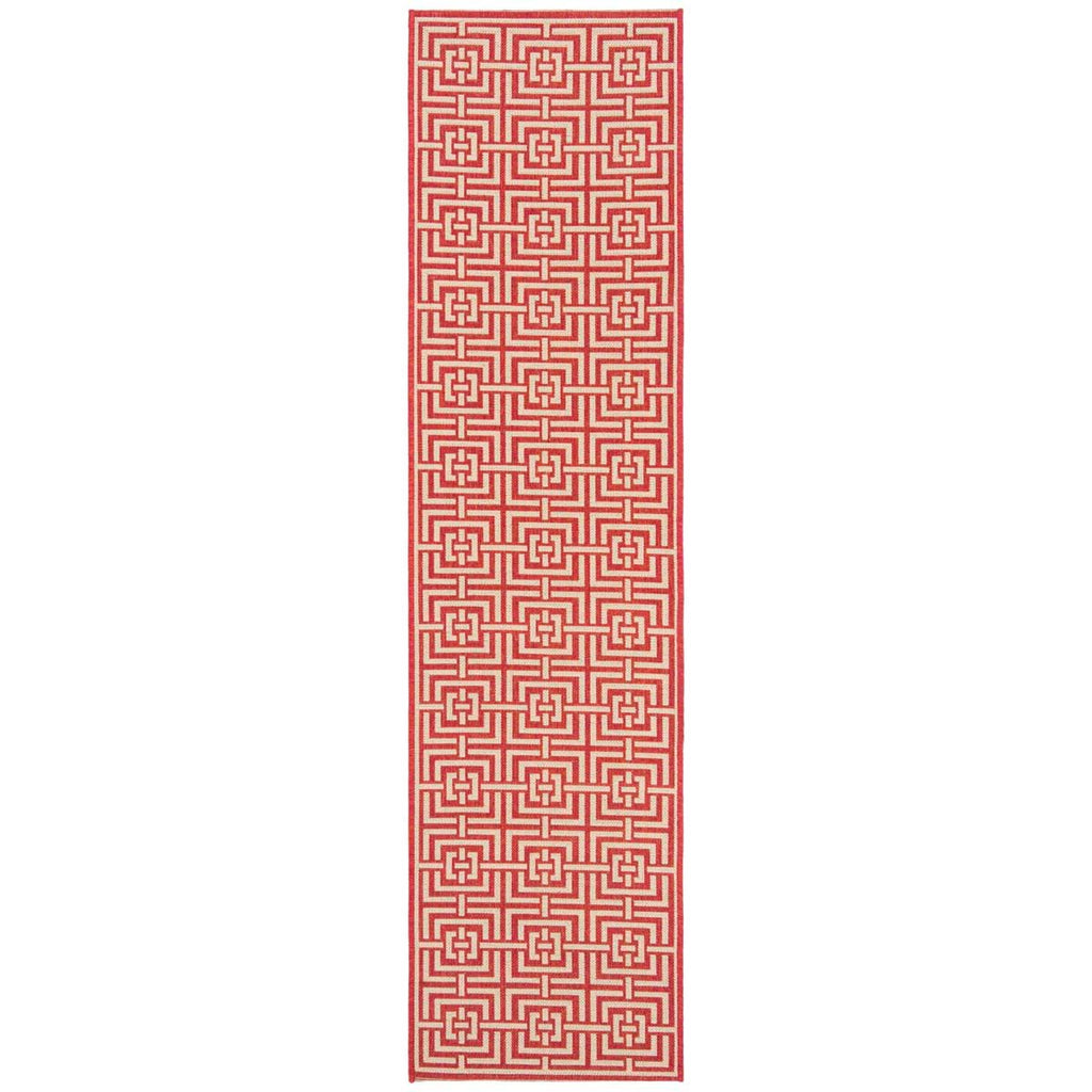 Safavieh Beach House Rug Collection BHS128Q - Red / Creme