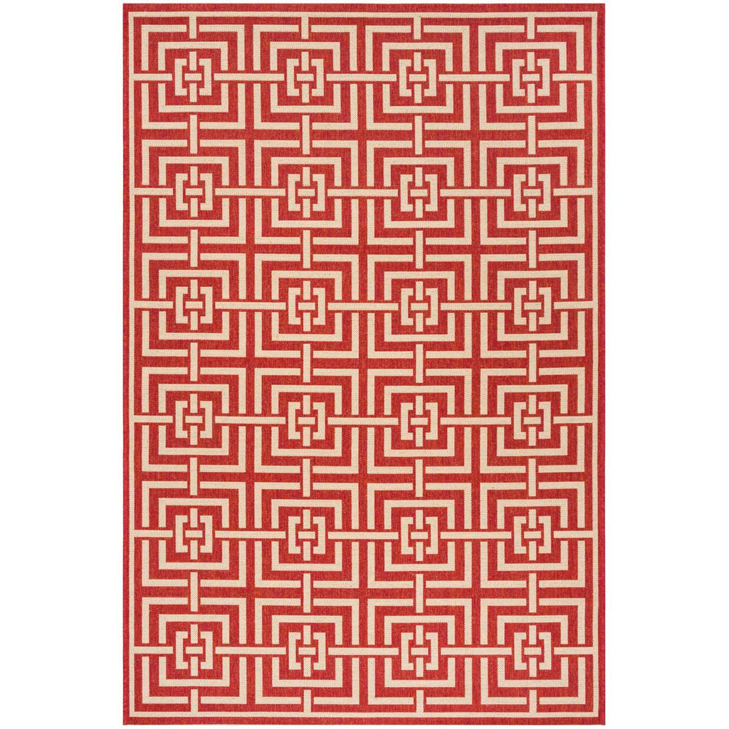 Safavieh Beach House Rug Collection BHS128Q - Red / Creme