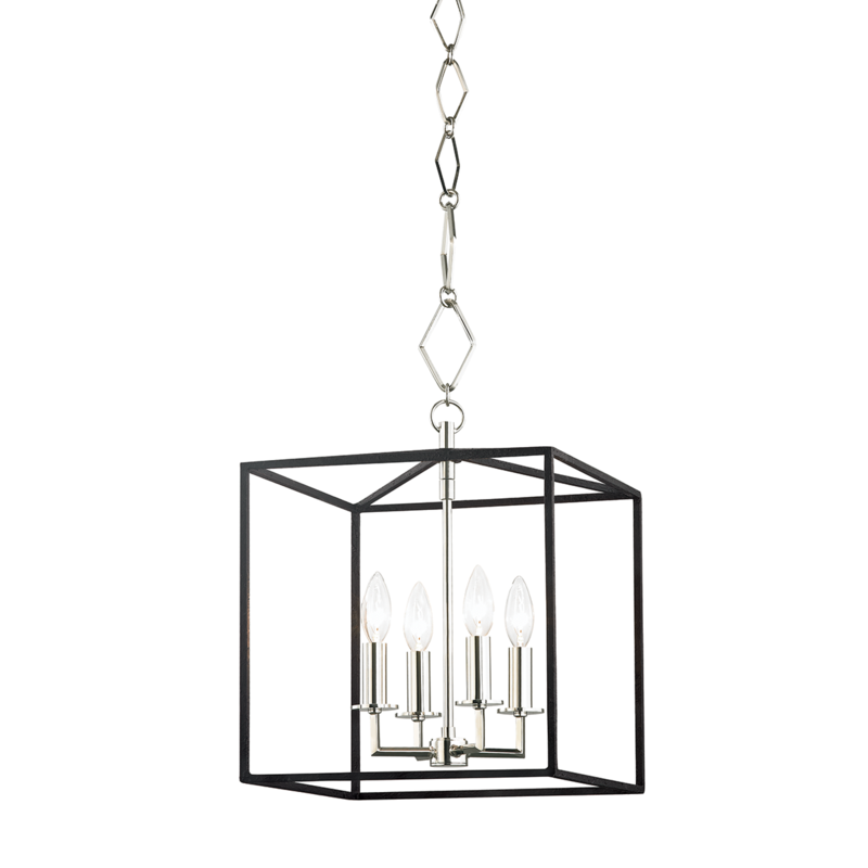 Hudson Valley Lighting 4 Light Pendant - Polished Nickel/Black