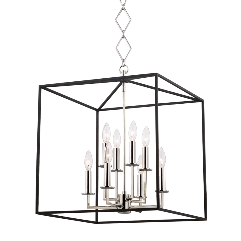 Hudson Valley Lighting 8 Light Pendant - Polished Nickel/Black