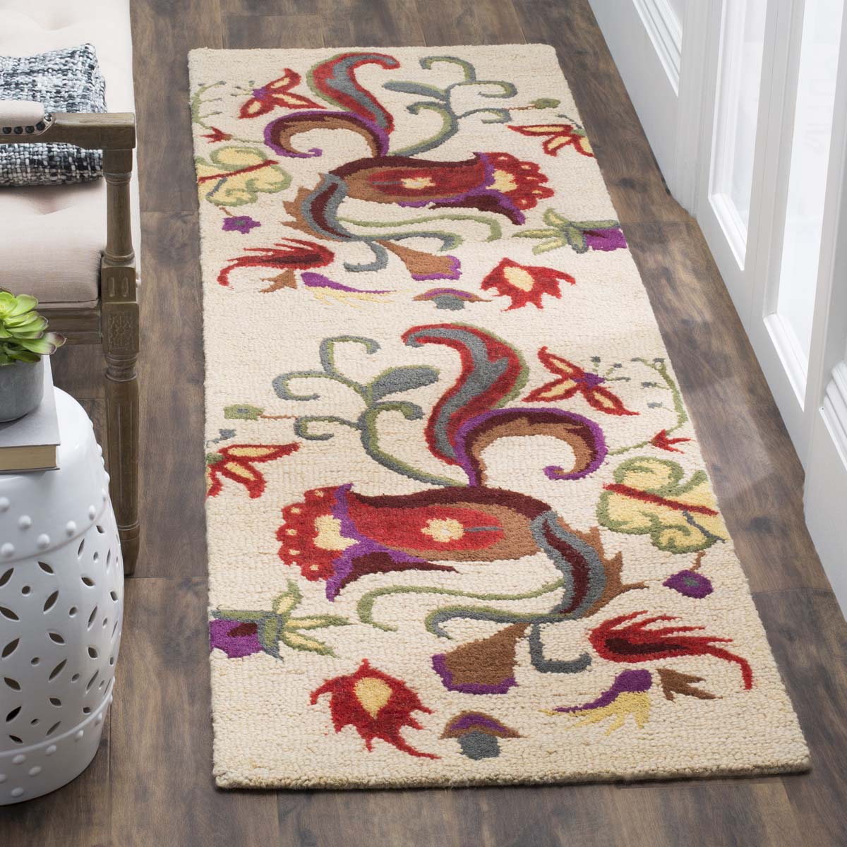 Safavieh 2'-6 x 4' Blossom BLM677A Beige Multi Rug