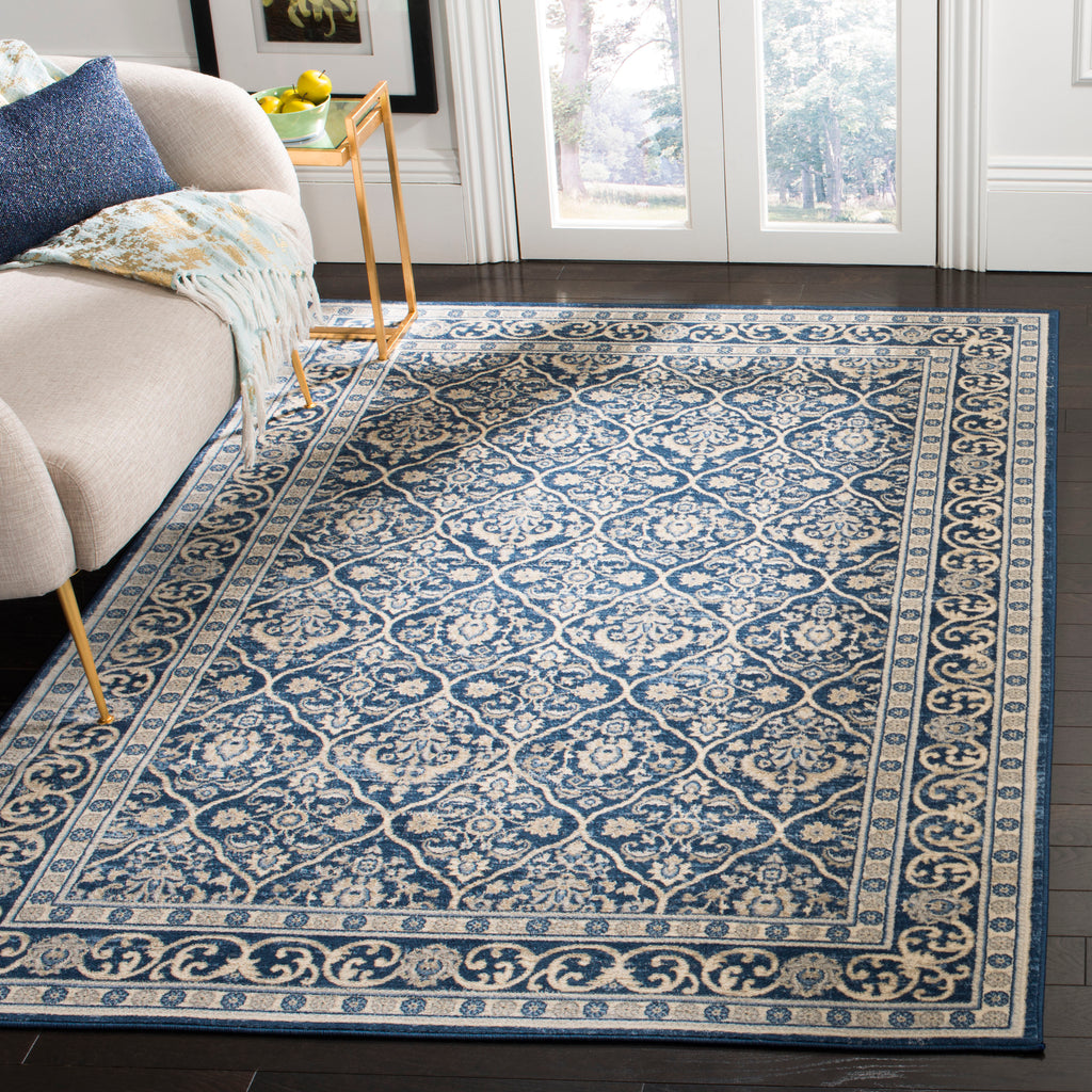 Contemporary Area Rug, BNT870M, 200 X 300 cm in Navy / Light Grey