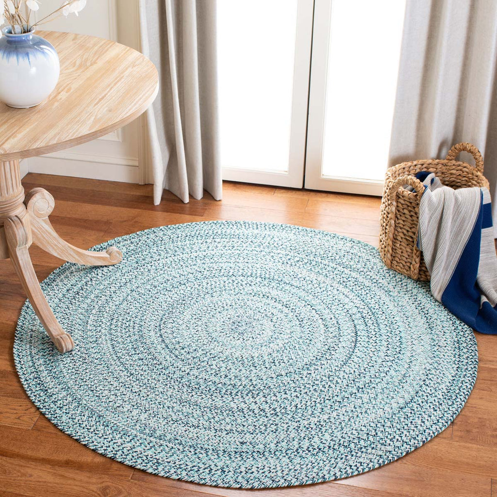 Safavieh Braided Rug Collection BRD701J - Aqua / Ivory