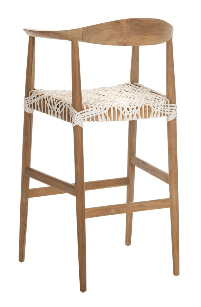 Safavieh Bandelier Barstool - Natural/White Leather