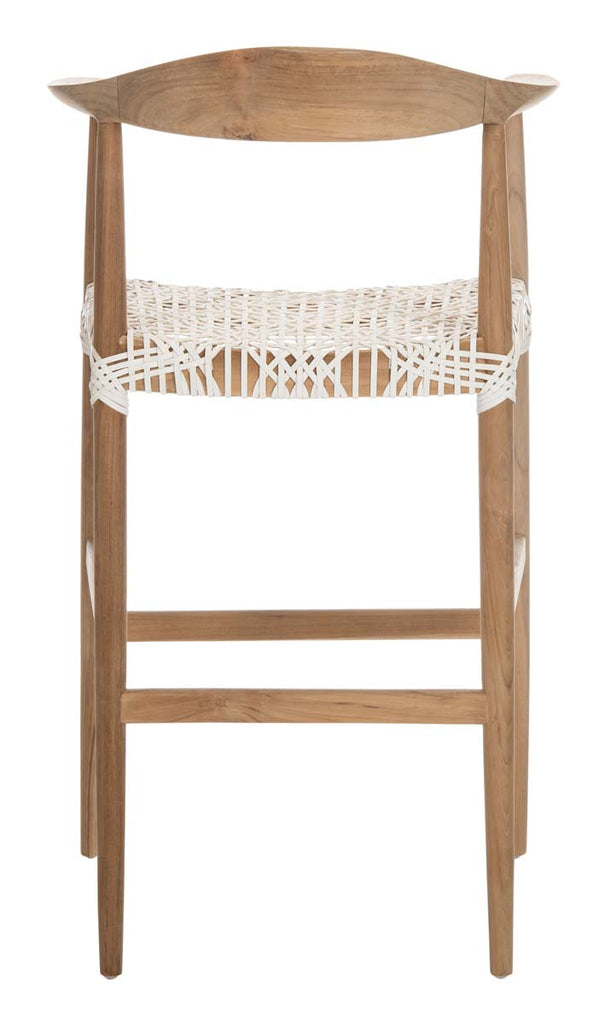 Safavieh Bandelier Barstool - Natural/White Leather