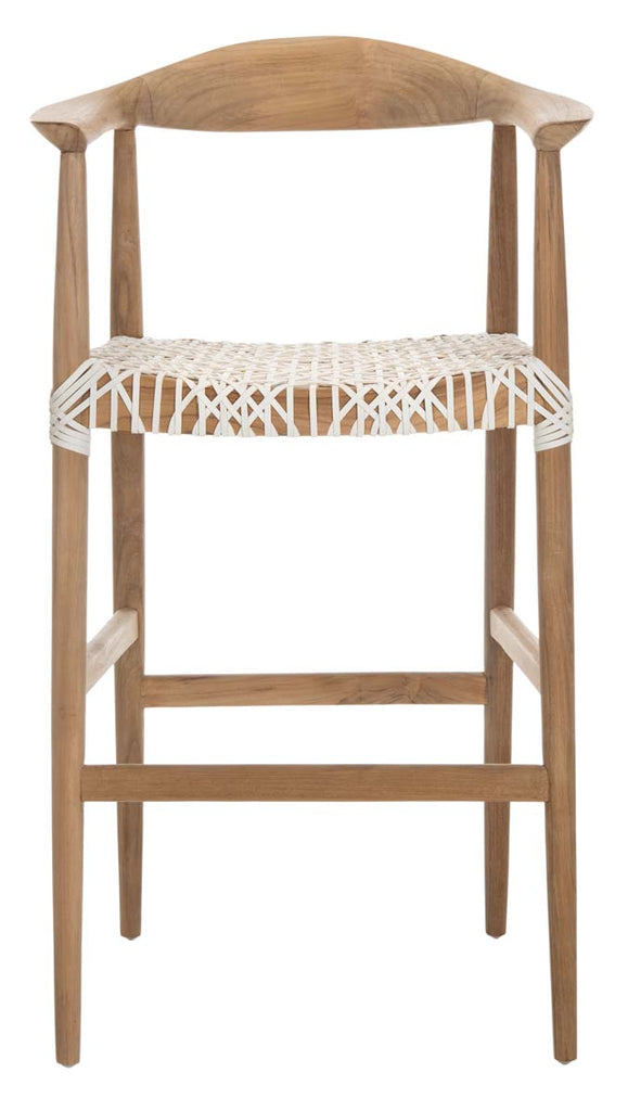 Safavieh Bandelier Barstool - Natural/White Leather