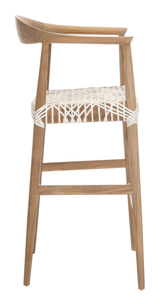 Safavieh Bandelier Barstool - Natural/White Leather